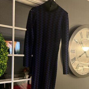 Diane Von Furstenberg Knit Dress, Black/Blue, Size P
